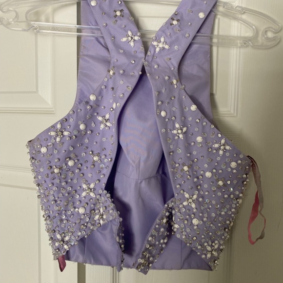 Two Piece Purple Prom Dress Size 8 - Picture 6 of 6